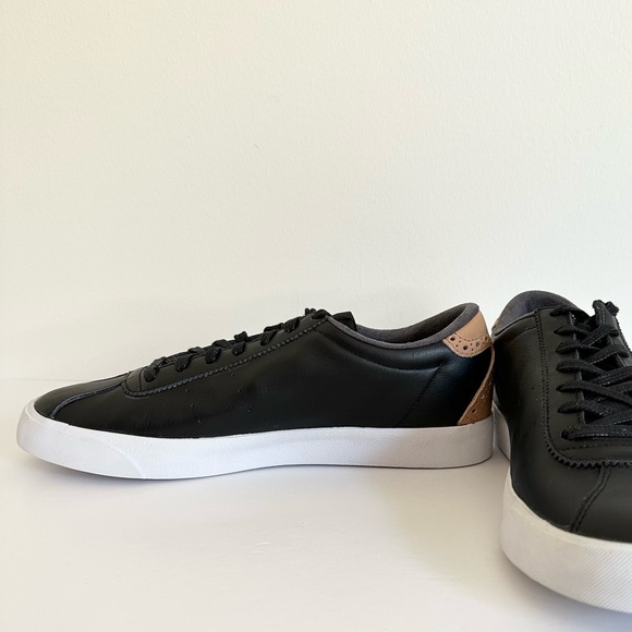 Nike Match Classic Black White Preppy Tan Leather Golf Tennis Sneaker - Picture 4 of 10